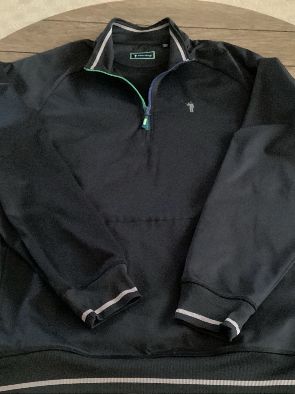 William Murray Golf Navy Lightweight Quarter-Zip Pullover with Contrast Trim